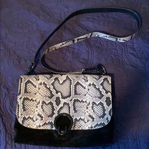 Snake& black suede Rebecca Minkoff crossbody purse